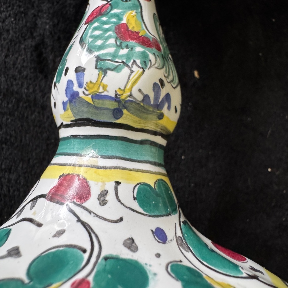 Vintage Glazed earthenware candle stick Deruta Italy - Picture 4 of 6